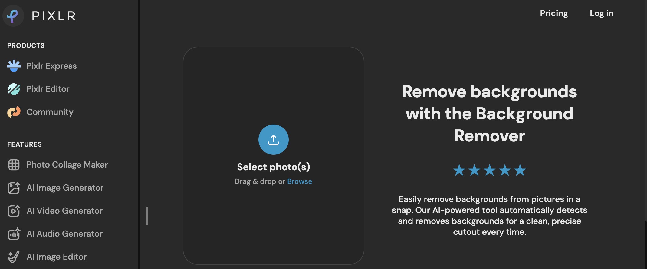 pixlr remove bg online