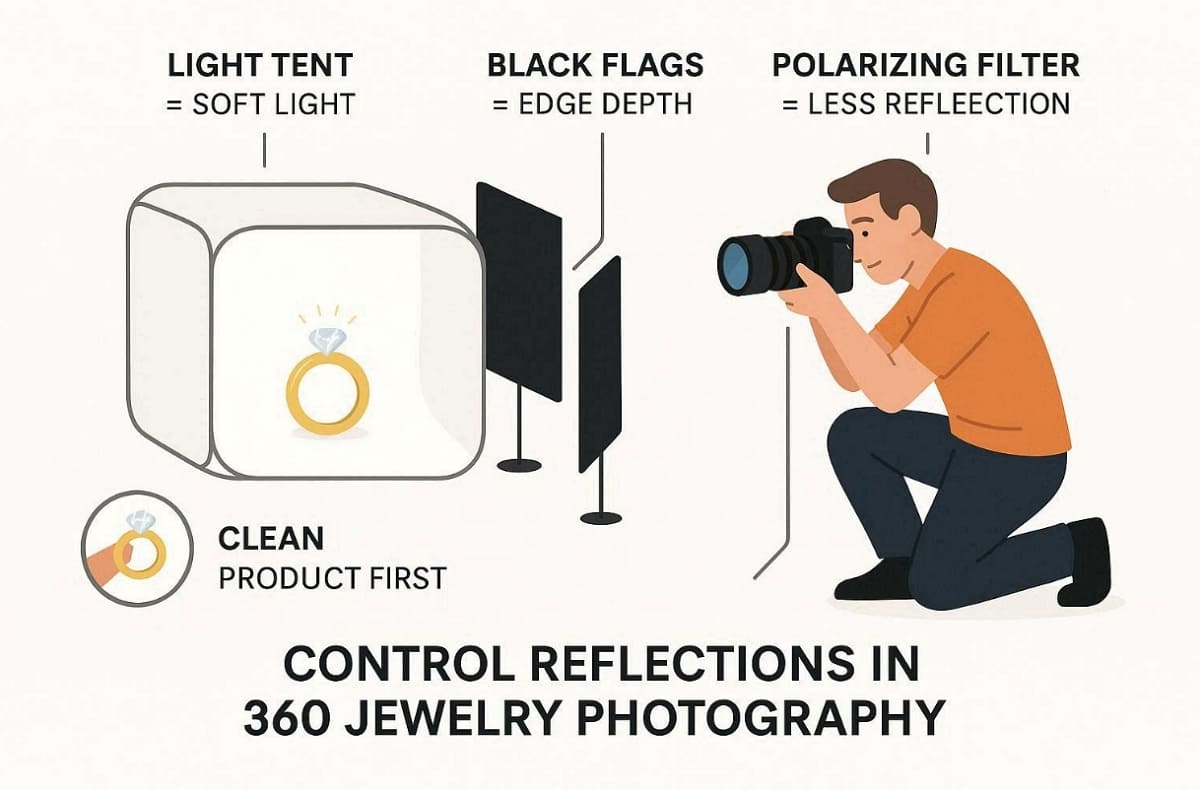 lightning in 360 product photography
