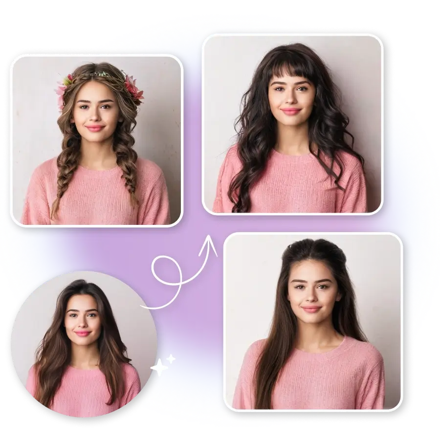 transform women hair with ai