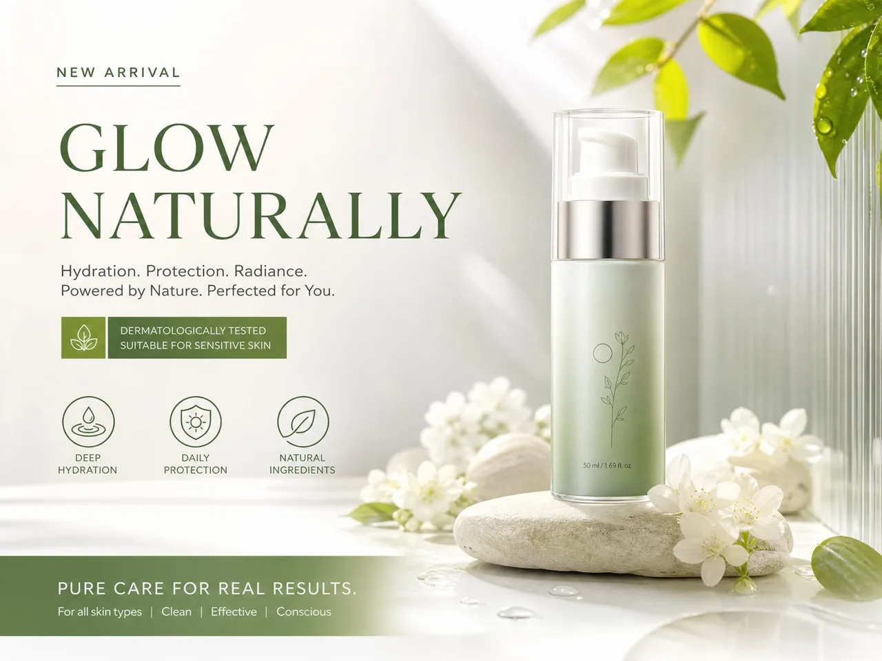 Crie campanhas de skincare sem experiência em design