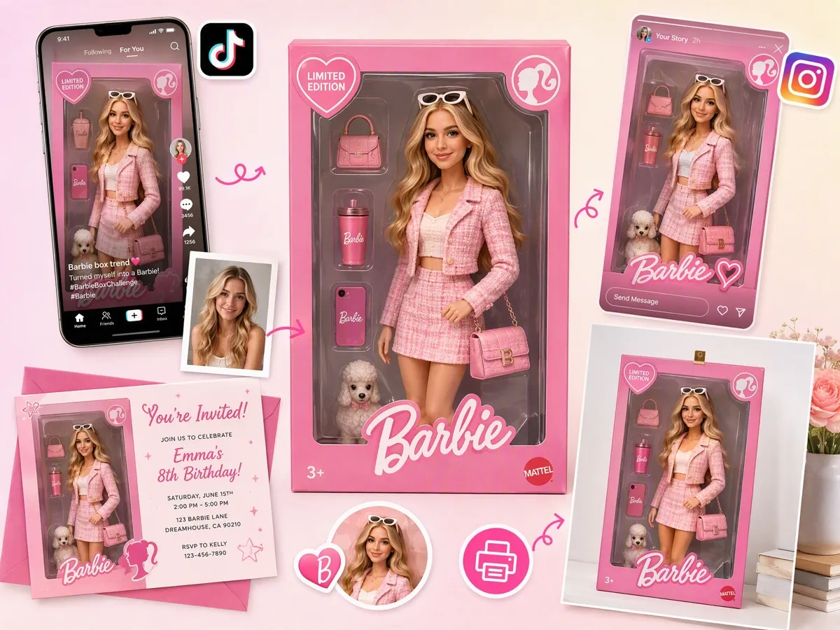 Export Barbie Designs for Social Posts and Real-World Prints