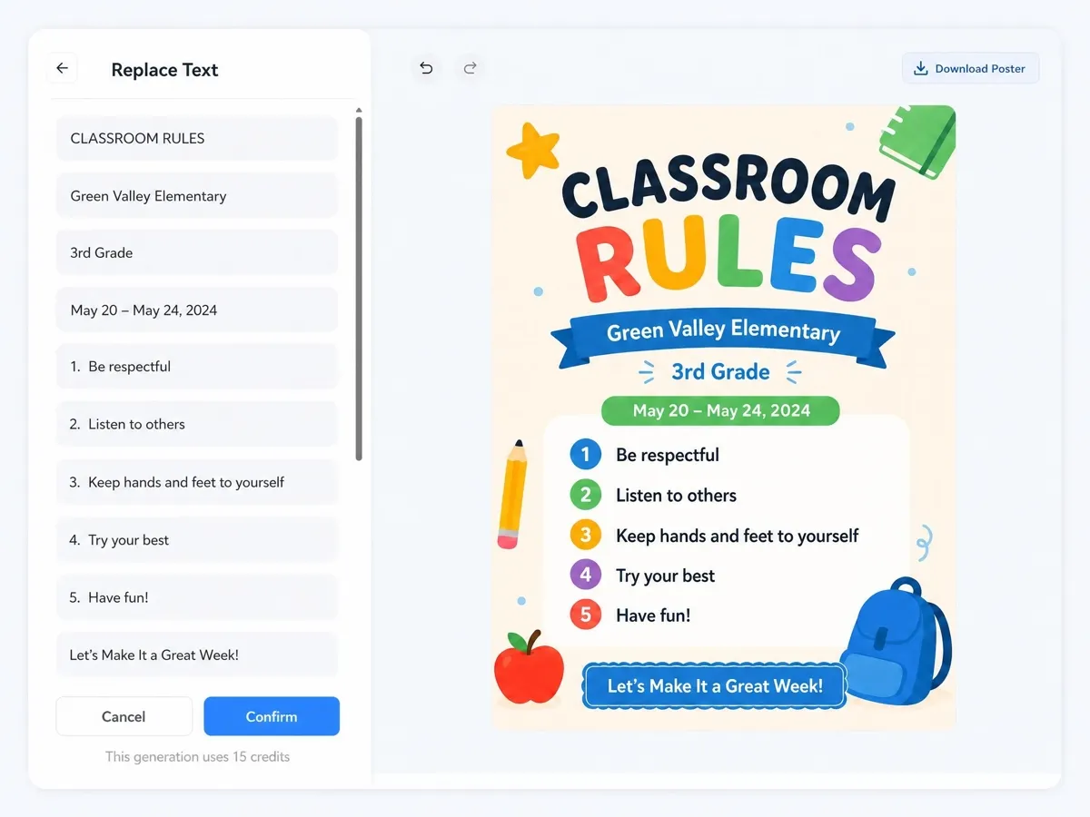 AI Edits School Poster Instantly After Generation