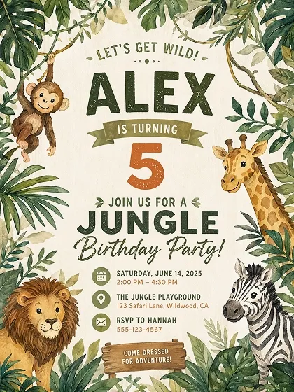 AI Generated Kids Birthday party poster