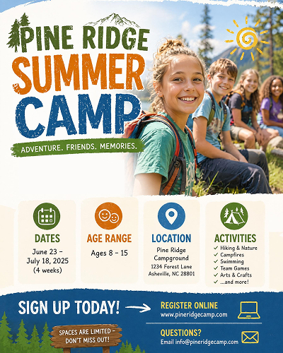 AI Generated summer camp poster 