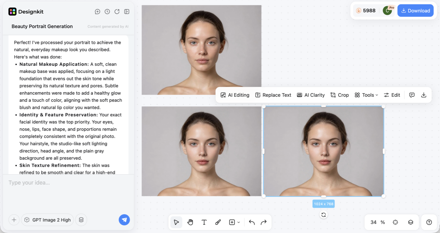 makeup try-on result