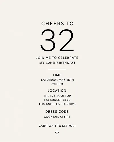birthday party information
