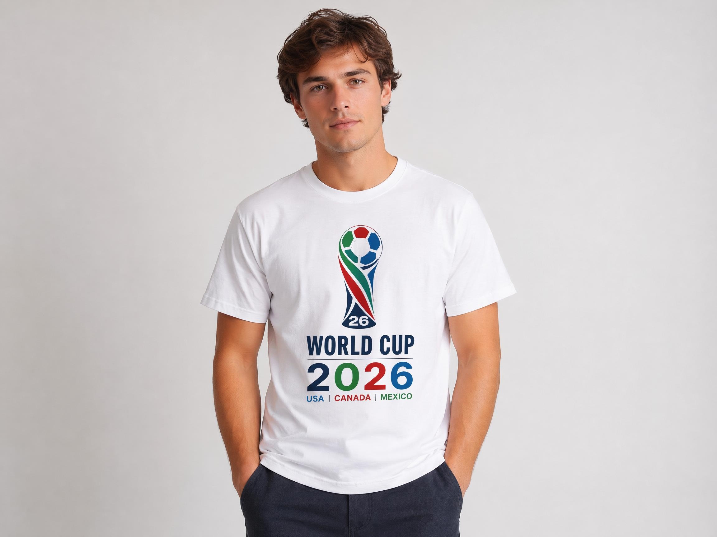 World Cup t-shirt Model Wearing Image