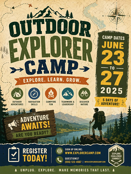 AI Generated Adventure Camp Poster