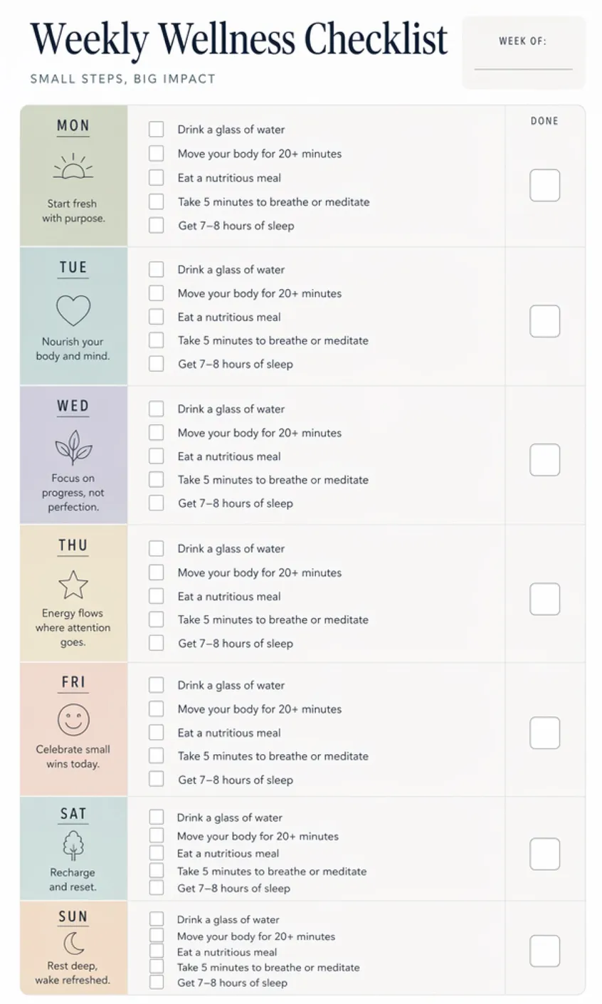 Weekly Wellness Checklist