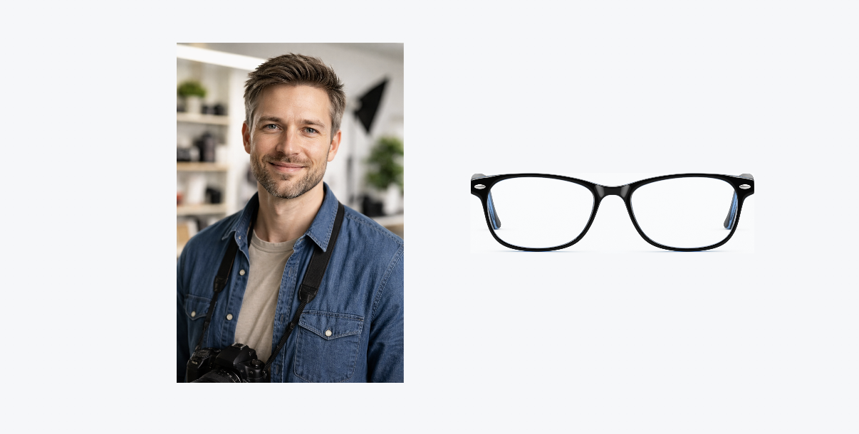 upload your photo and glasses image