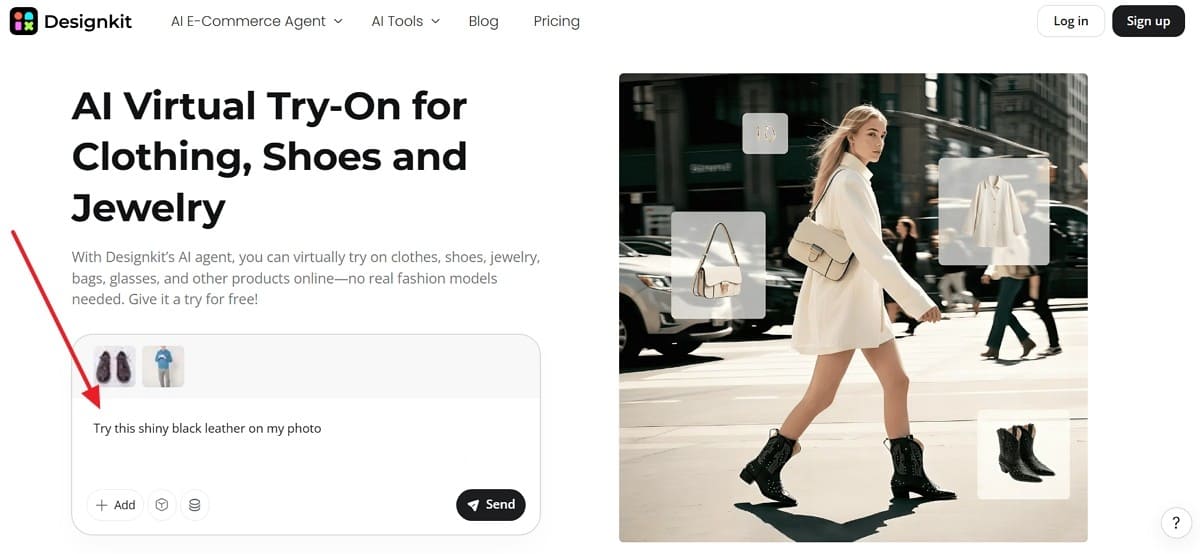 type prompt to try shoes virtually