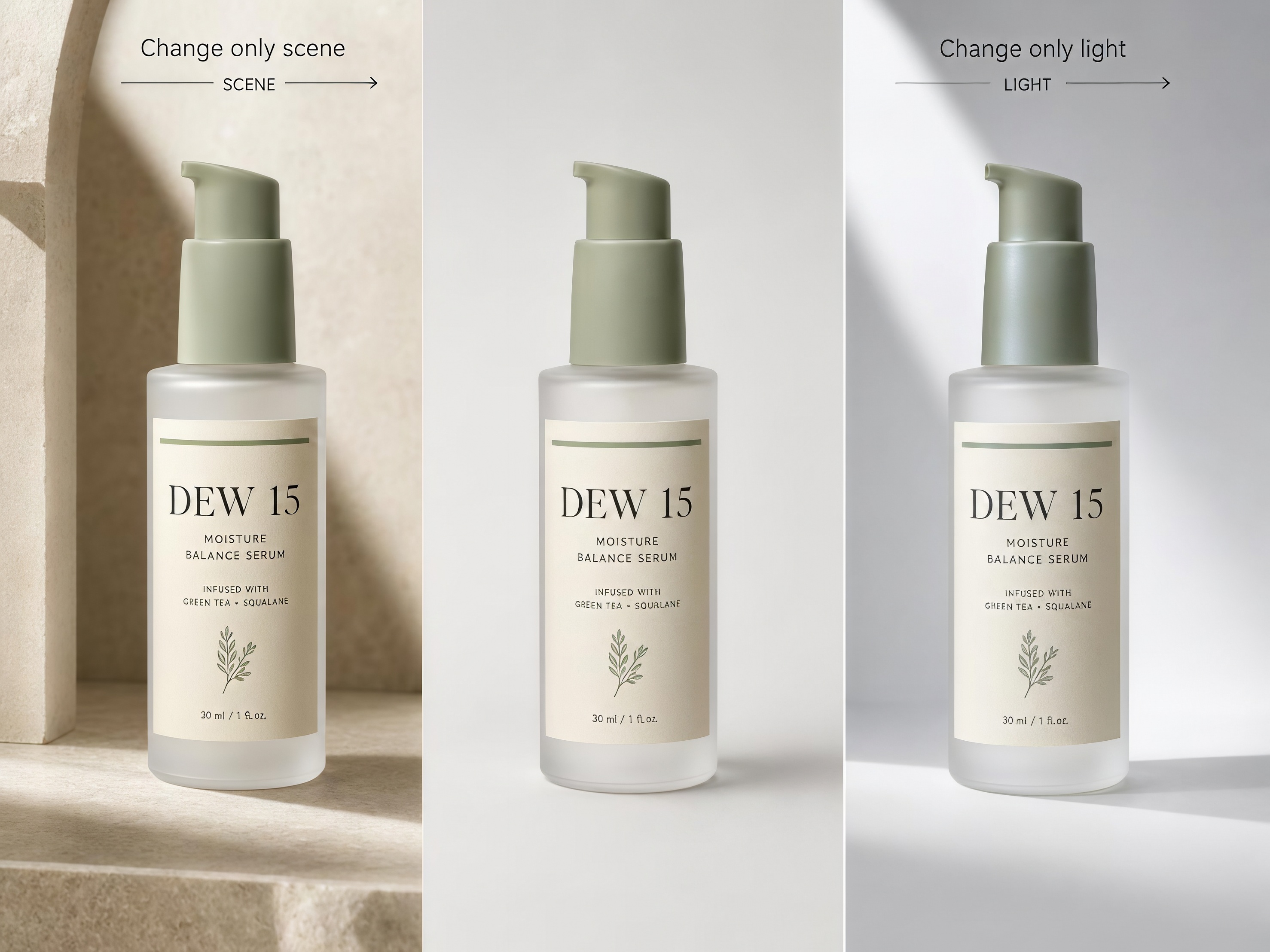 Same Dew Bottle Three Edits