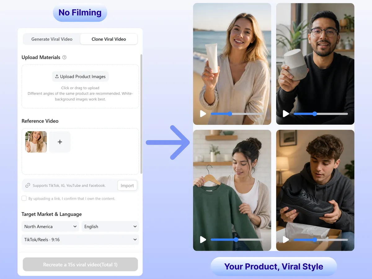 Buat Ulang Iklan Video Viral Menggunakan Video Referensi