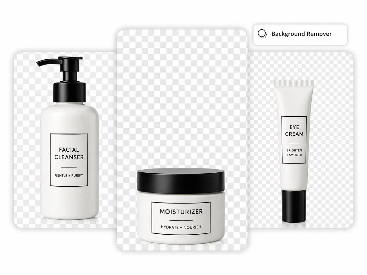 Remova distrações para um foco mais limpo no seu produto de skincare