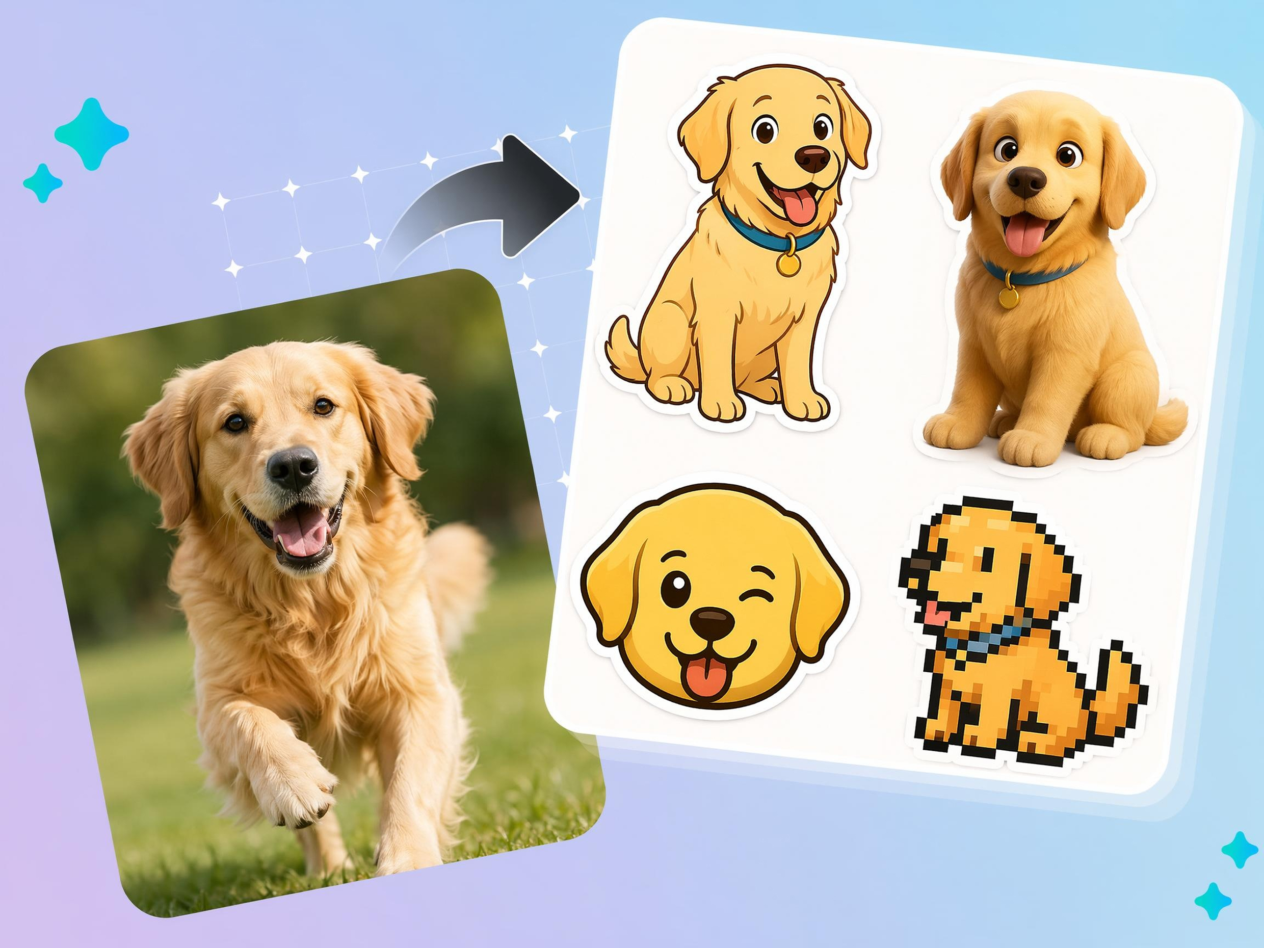 Pick Flat, 3D, Sticker, or Pixel Styles