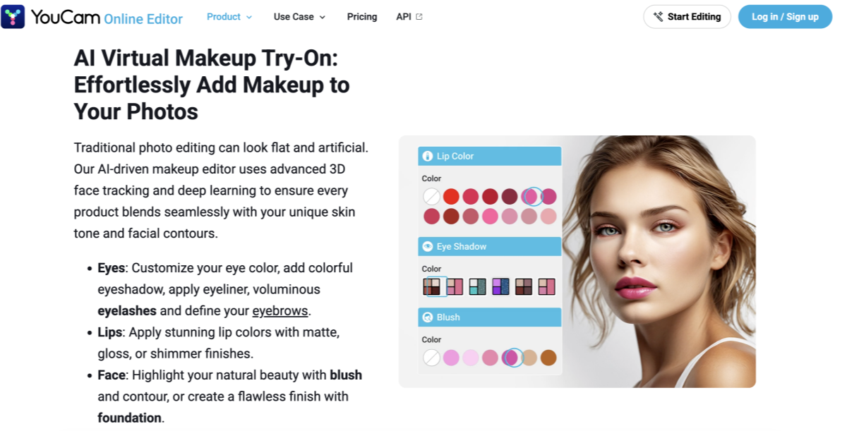makeup try-on online tool - perfect corp ai makeup