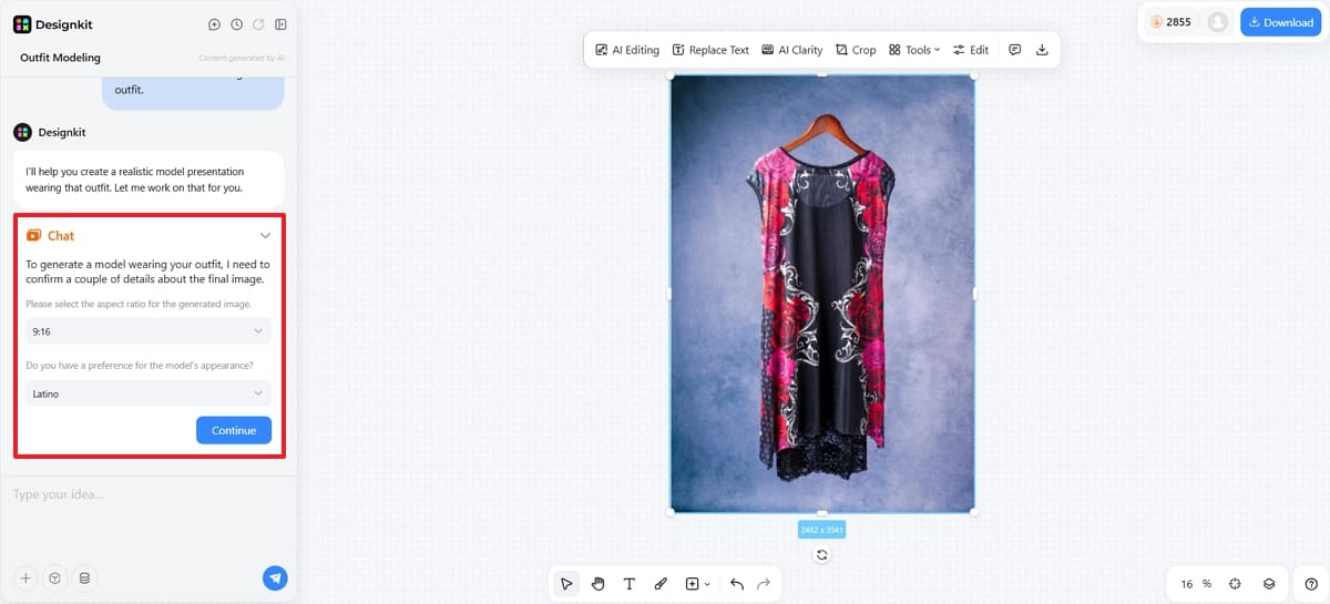 choose model type in designkit