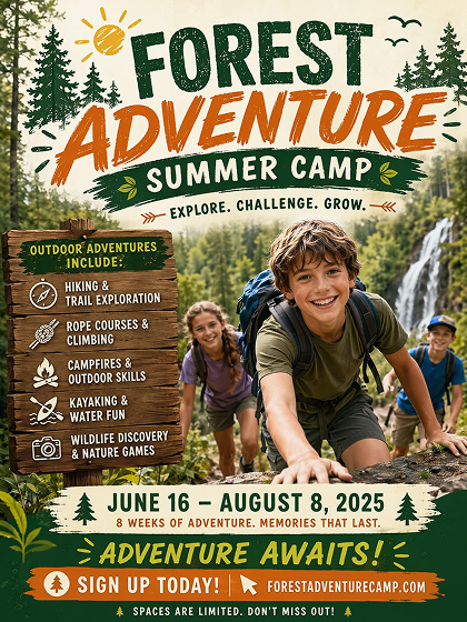 AI Generated Adventure Camp Poster