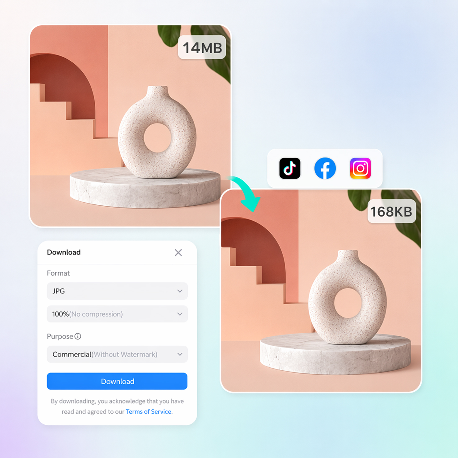 Make Large Images Small Enough to Upload