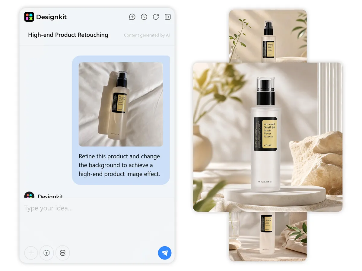 Gere cenas reais de estilo de vida com fundos personalizados de IA