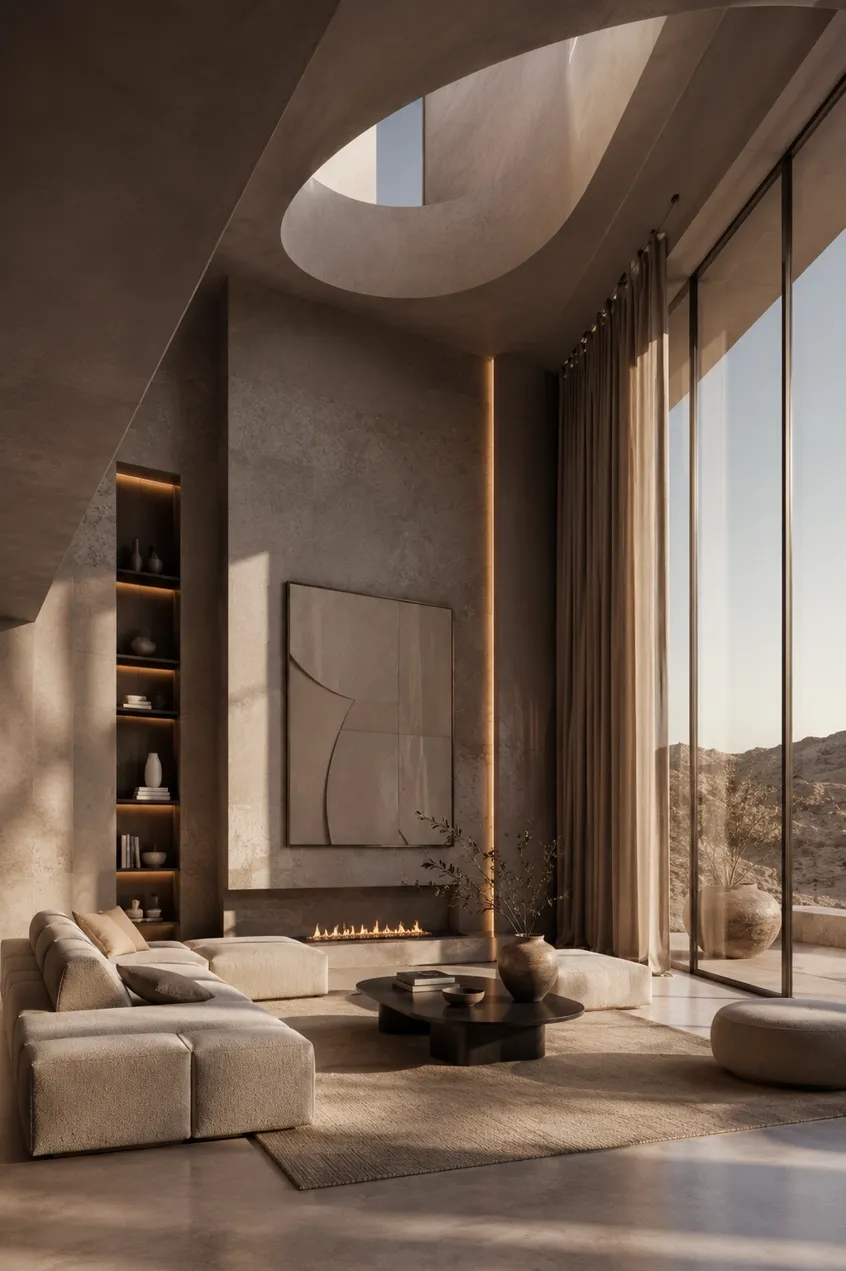 Sculptural Desert Living Room