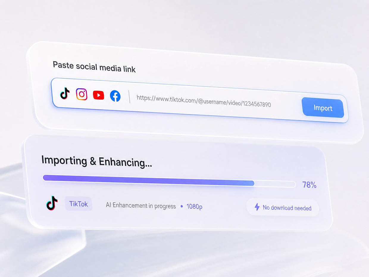 Importe e aprimore diretamente por links de redes sociais