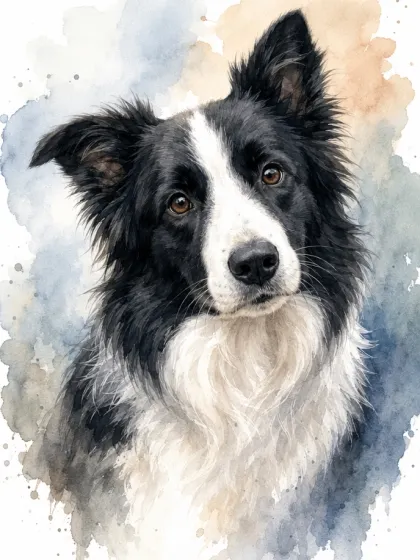 Watercolor Dog Portrait