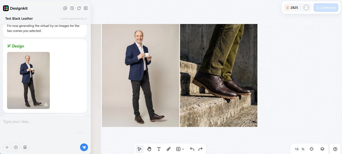 virtual try on shoes via designkit