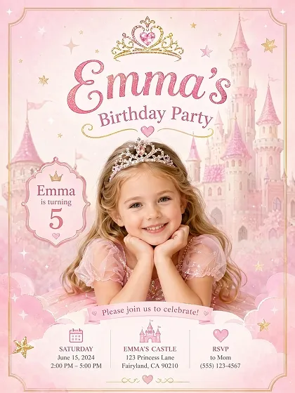 AI Generated Kids Birthday party poster