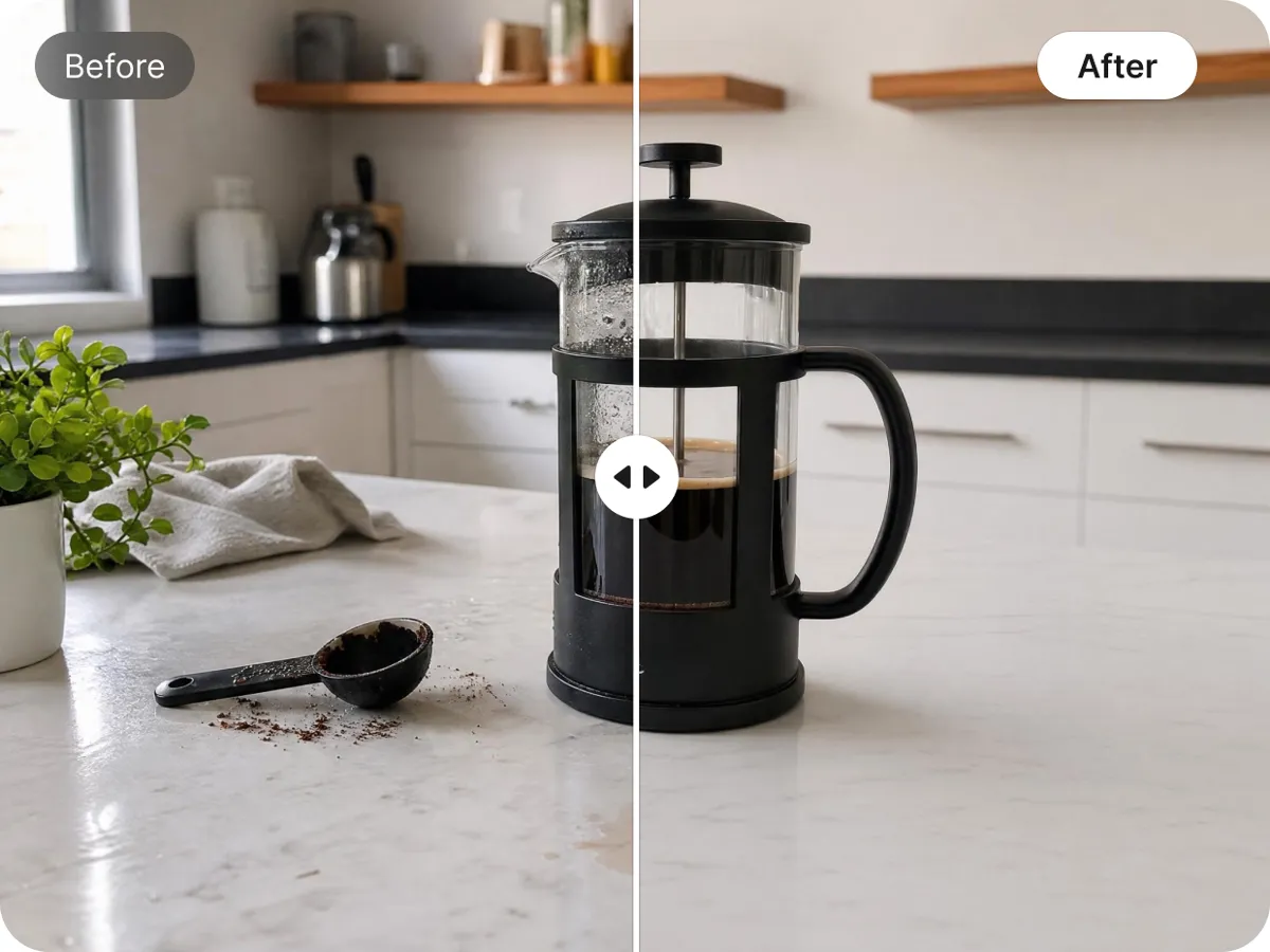 Apague objetos indesejados e mantenha as fotos dos produtos limpas