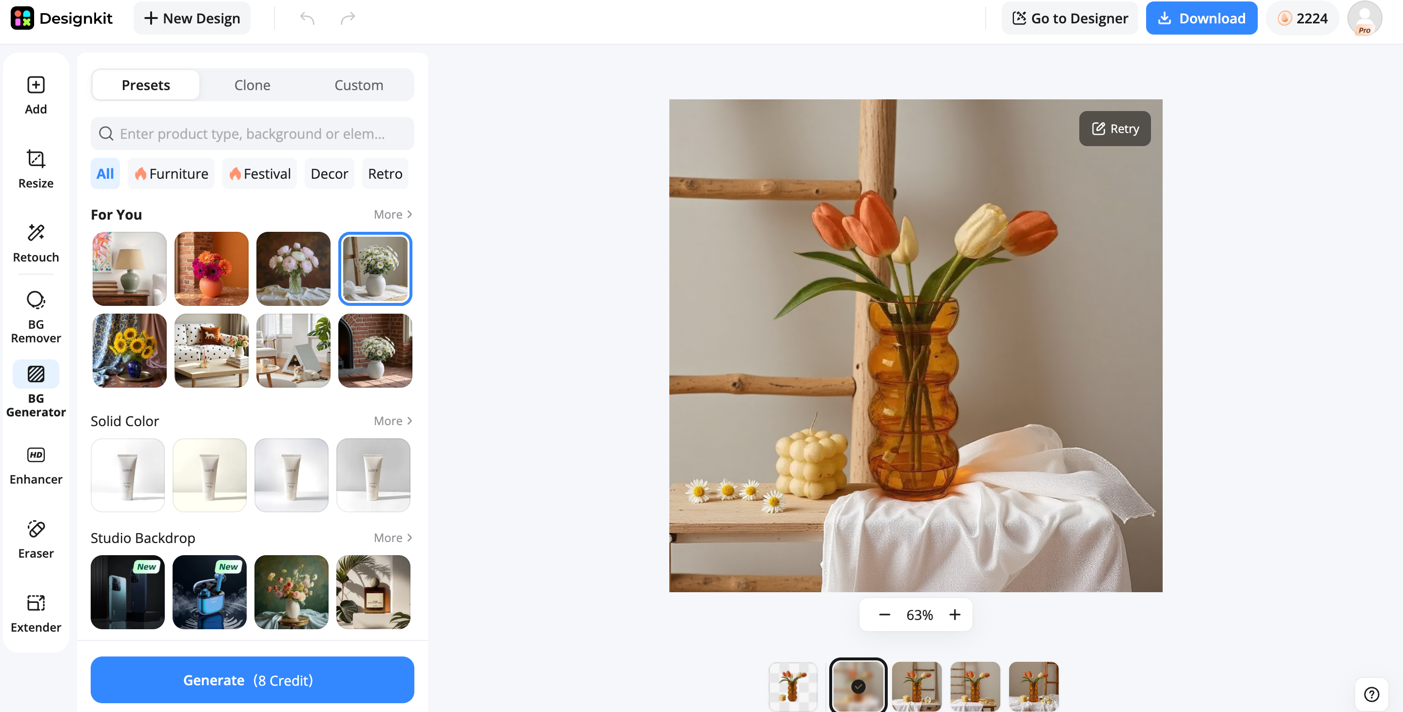 How remove backgrounds with Designkit Create a new scene