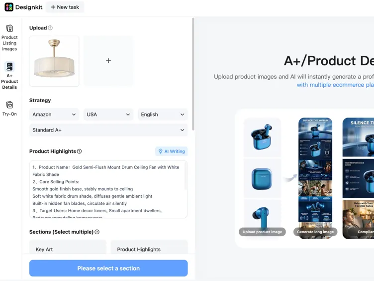 Envie detalhes da marca e imagens dos produtos