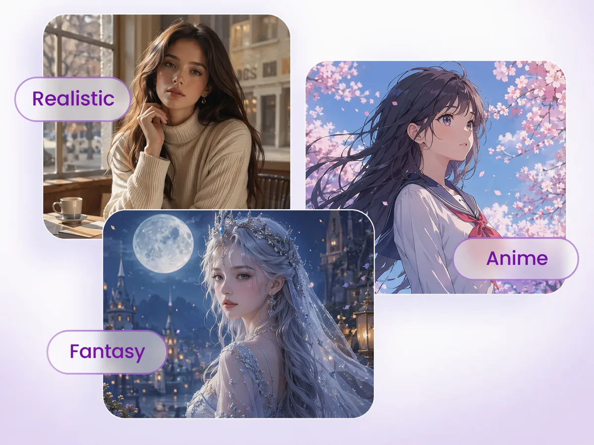 Switch Realistic, Anime, and Fantasy Styles