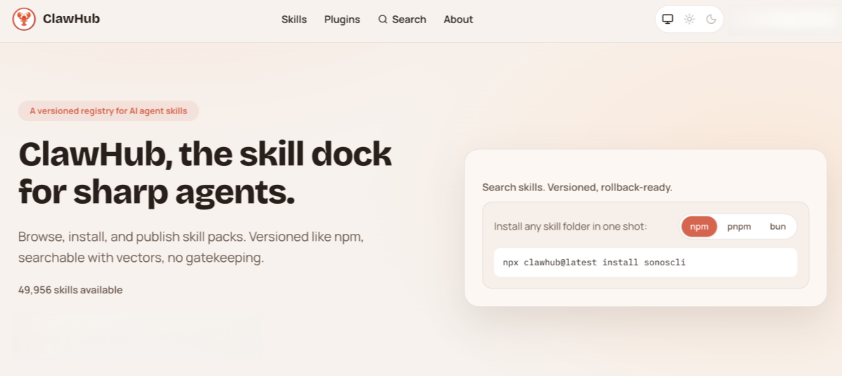 clawhub homepage
