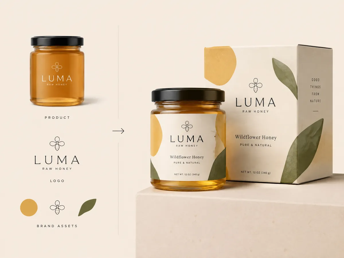 From Product Photo & Logo to On-Brand Packaging