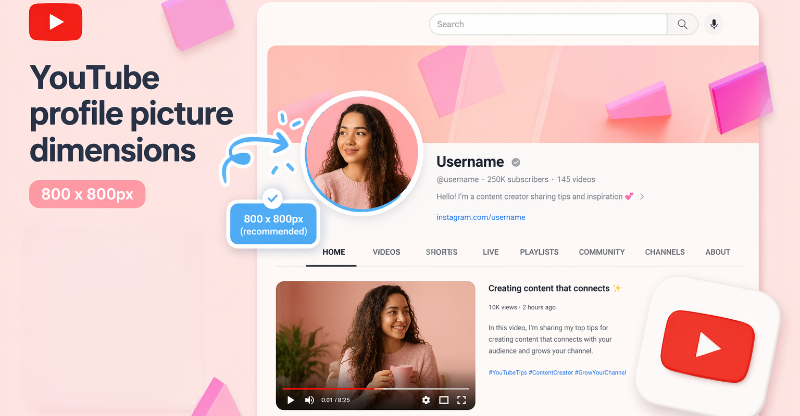 YouTube profile image size