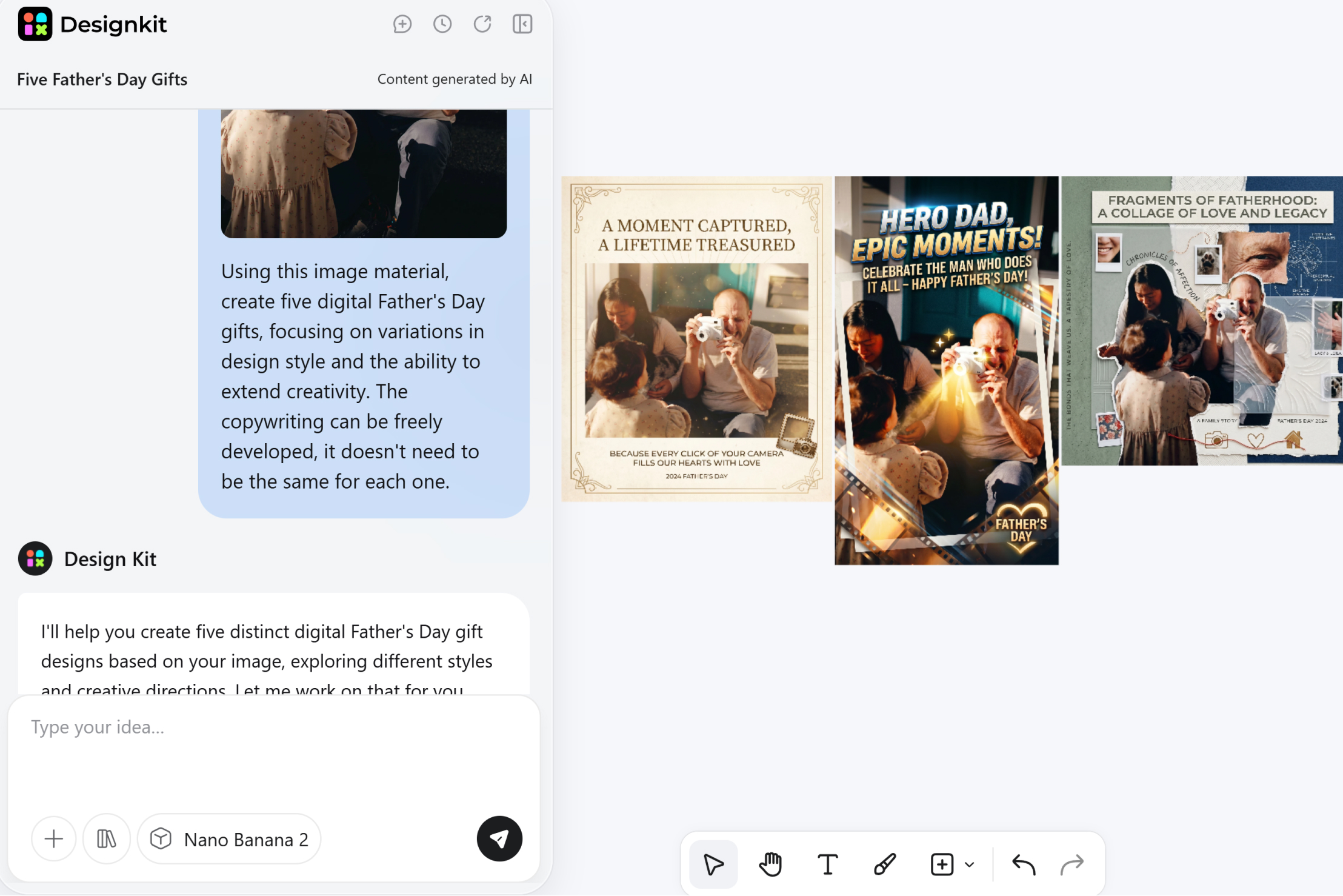 making fathers day posters using ai