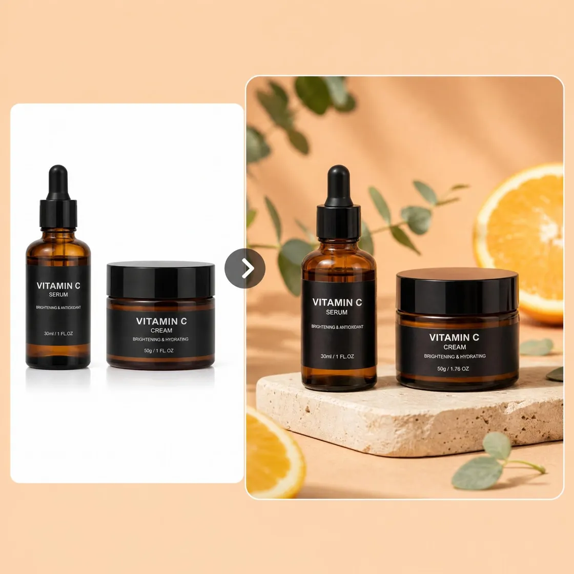 Gerador de fotos de produtos de skincare com IA