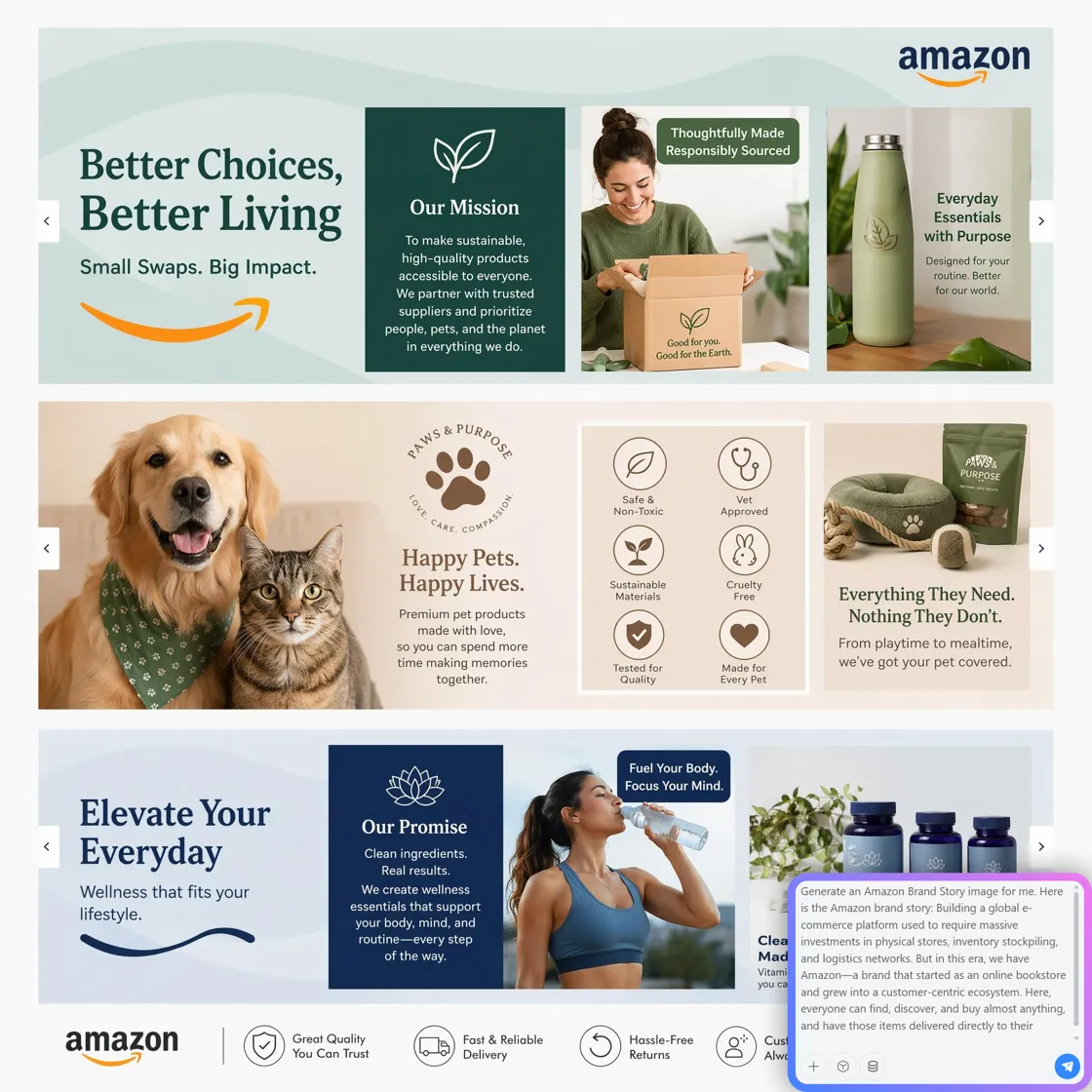 Crie imagens para Amazon Brand Story
