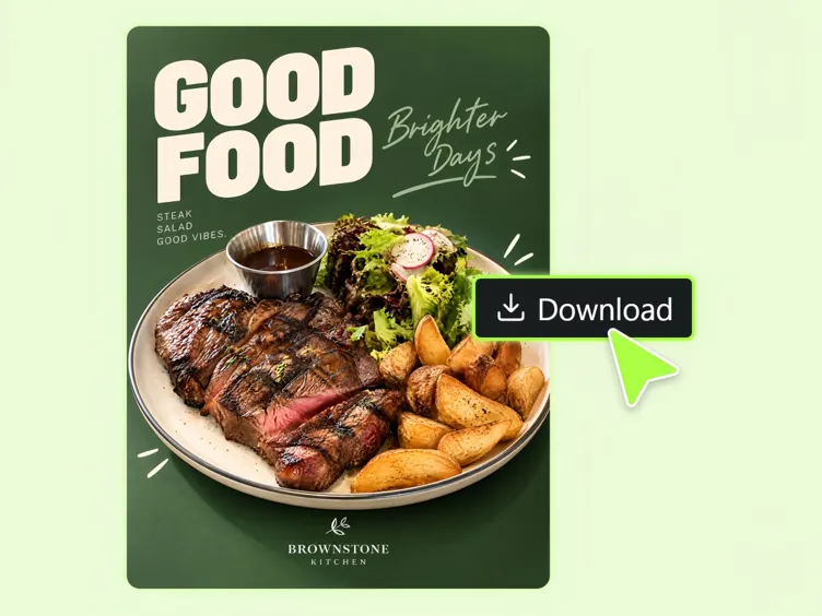 Post de comida da Brownstone Kitchen gerado e pronto para baixar
