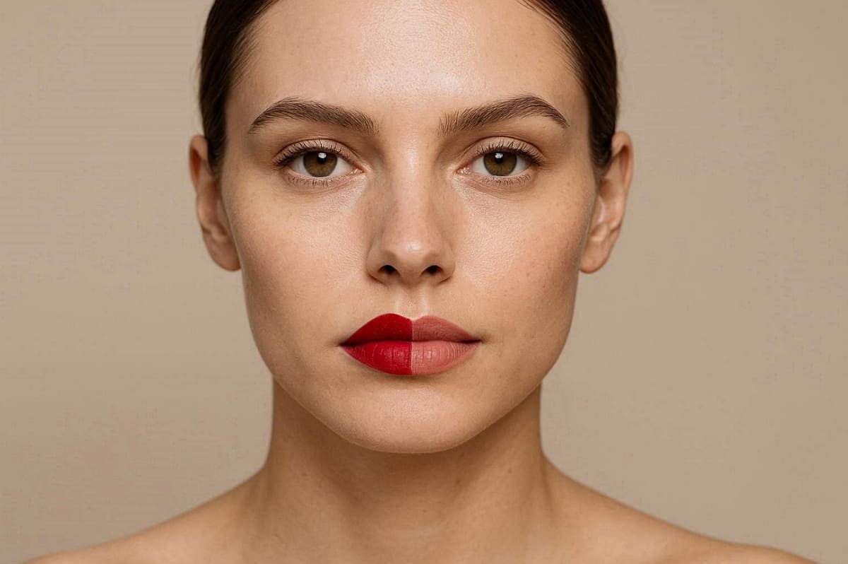color balance between lips and shades