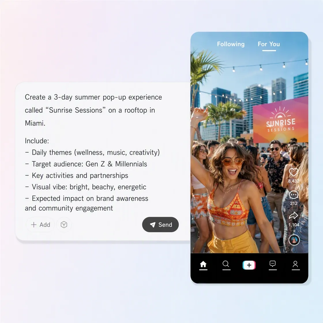 Gerador de roteiros com IA para vídeos curtos virais no TikTok