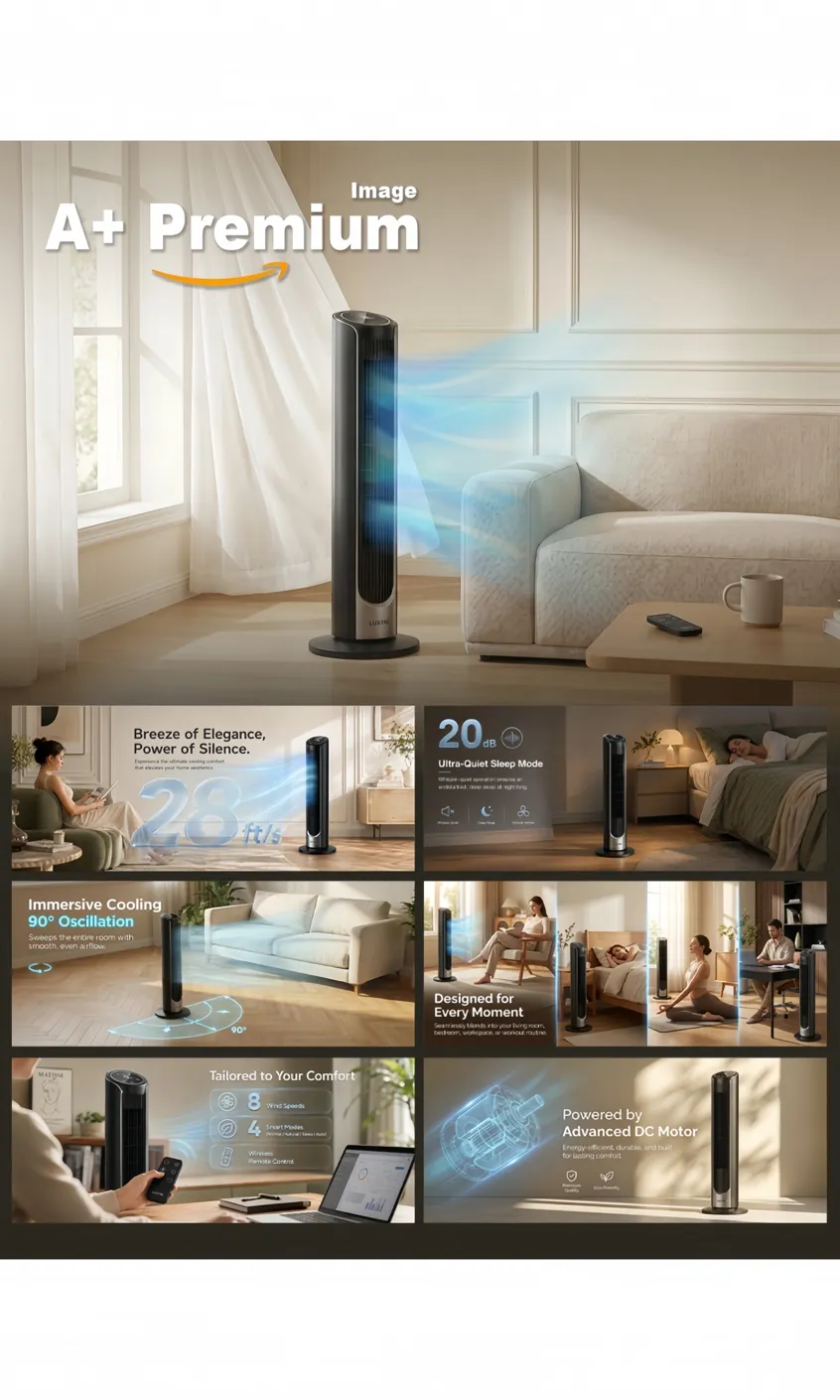 A+ Content images for Tower Fan