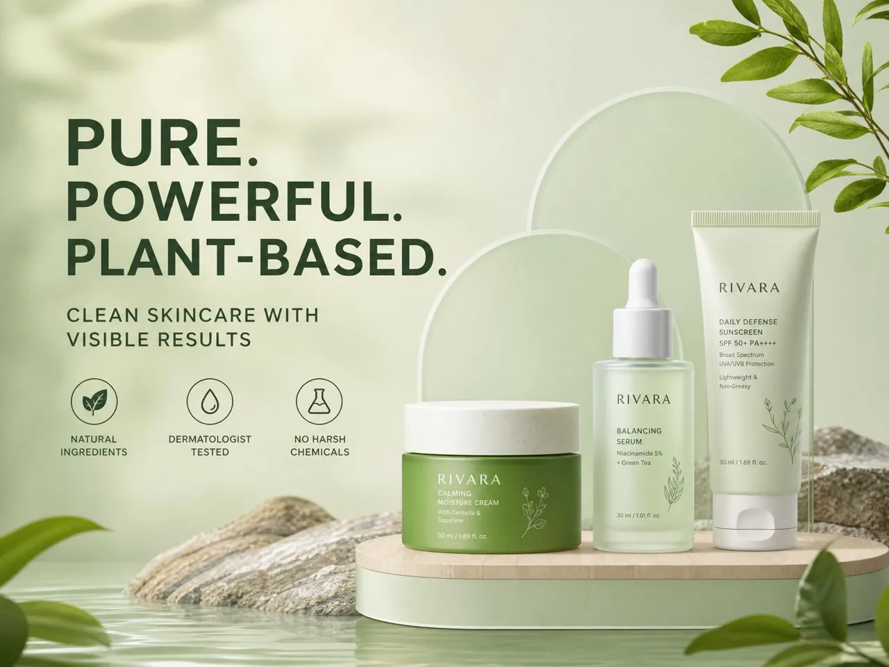 Escale visuais consistentes de skincare sem ensaios fotográficos