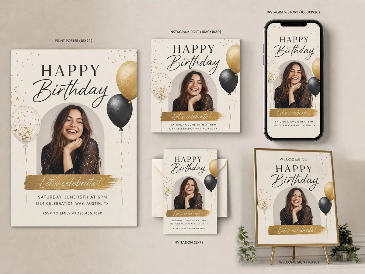 AI Formats Birthday Posters for Print and Sharing