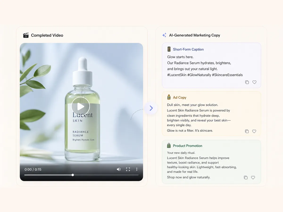 Generate Marketing Copy After Video Creation