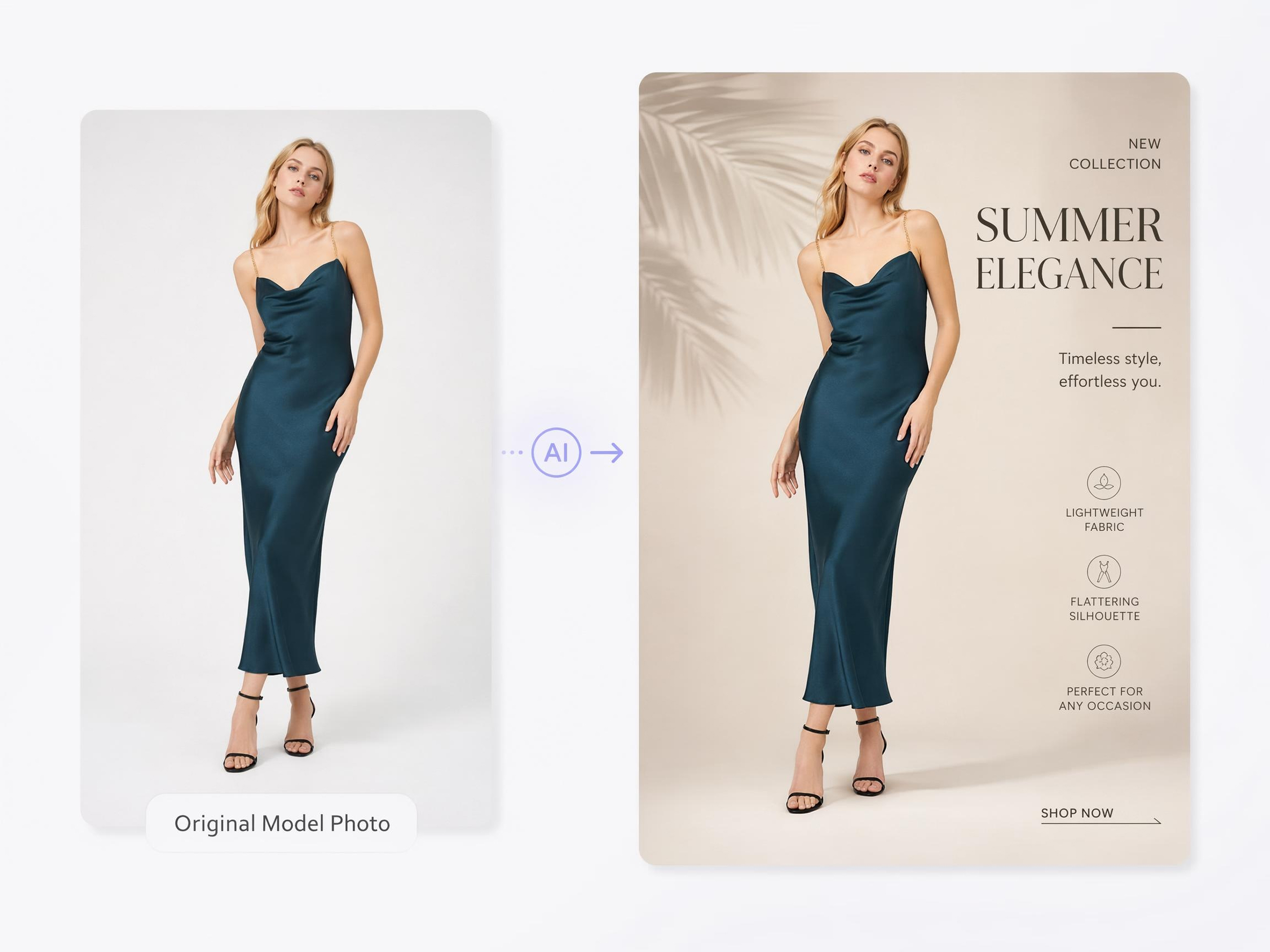 AI Places Fashion Photos into Complete Poster Designs