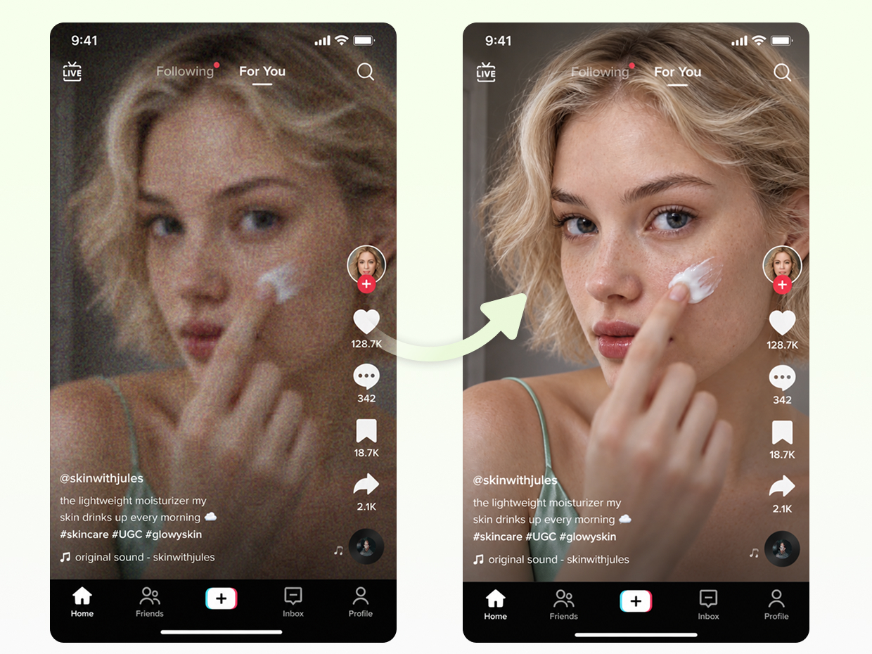 Enhance blurry or compressed UGC Video