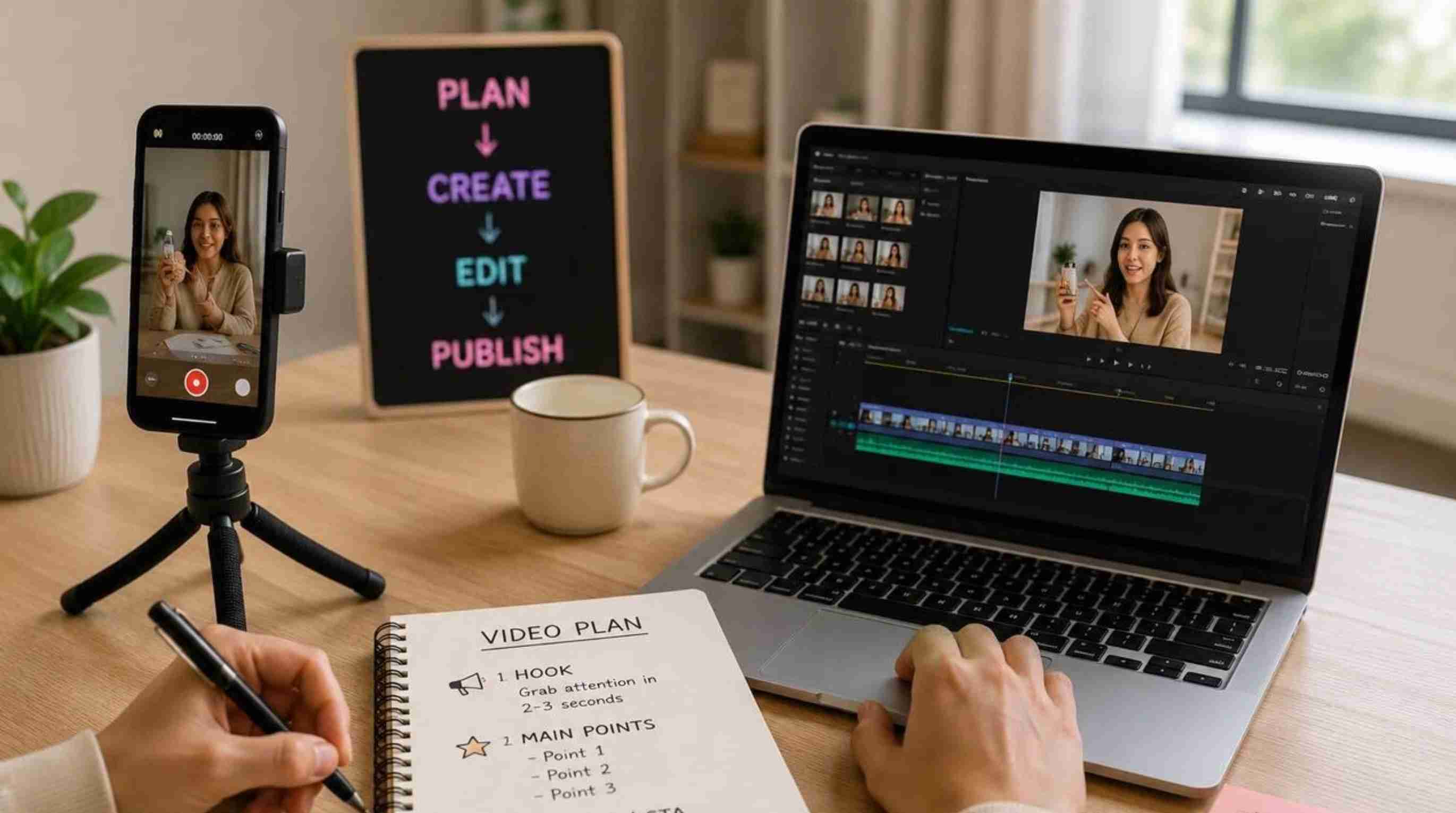 make a TikTok video step by step