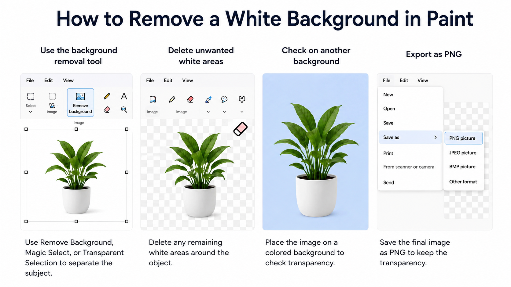 How to Remove a White Background in Paint